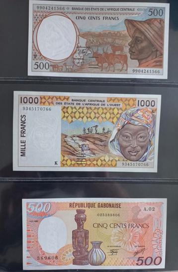 Drie prachtige Afrikaanse UNC biljetten (ook los te koop)