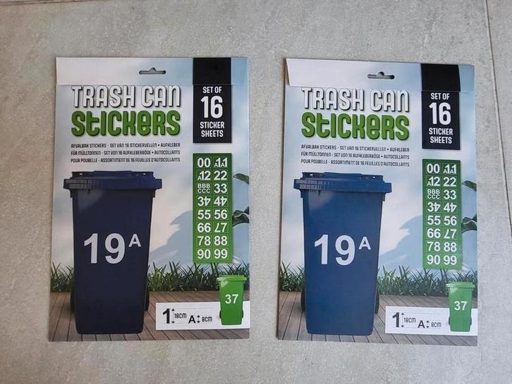Afvalcontainer Stickers - Nieuw in Verpakking, Auto diversen, Autostickers, Ophalen of Verzenden
