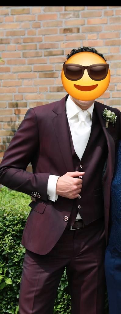 Trouwpak Alexander Alesi - Bordeaux Rood, Kleding | Heren, Kostuums en Colberts, Zo goed als nieuw, Maat 52/54 (L), Rood, Ophalen of Verzenden