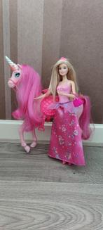 Barbie prinses met eenhoorn  paard., Kinderen en Baby's, Speelgoed | Poppen, Ophalen of Verzenden, Zo goed als nieuw, Barbie