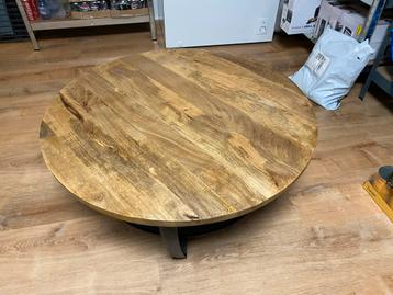 Mangohouten Salontafel Rond 90cm - ZGAN beschikbaar voor biedingen