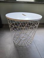 Ikea Kvistbro wit bijzettafel/opbergmand, Huis en Inrichting, Ophalen, Gebruikt, Rond, Hout