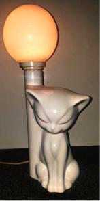 Vintage Delfts witte (Royal Delft) poezenlamp, Gebruikt, Ophalen