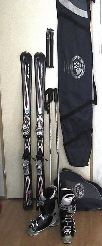 Volledig set alpineski Nordica 148, Atomic schoenen 26/27,5 beschikbaar voor biedingen