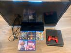 PS4 Slim + TV + Controller + 5 Games - Complete Set!, Ophalen, Met 1 controller, Slim, 500 GB