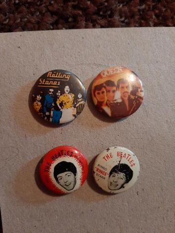 Vintage Muziek Pins: Prins, Beatles, Queen, Stones beschikbaar voor biedingen