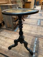 Antiek Frans zwart tilt top tafeltje rond bijzettafeltje, Antiek en Kunst, Ophalen