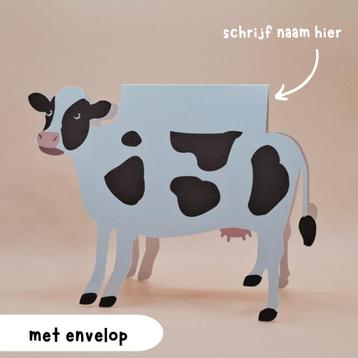 Kaart Wenskaart zelfgemaakt koe boerderij boer *origineel* beschikbaar voor biedingen