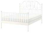 Ikea bed Leirvik 140x200 inclusief lattenbodem, Ophalen of Verzenden, 140 cm, Metaal, Wit