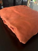 1 pers  hoeslaken met elastiek Terra kleur warm oranje, Eenpersoons, Hoeslaken of Sloop, Oranje, Ophalen of Verzenden