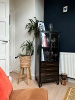 Vintage Metalen Vitrinekast, Huis en Inrichting, Kasten | Vitrinekasten, Ophalen, 50 tot 100 cm, Zo goed als nieuw, Metaal