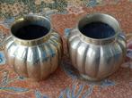 Mooi stel zware antieke Chinese vaasjes van koper 9,5 cm., Ophalen of Verzenden