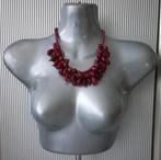 Manouk - koordketting met glasbedels, Verzenden, Nieuw, Rood, Overige materialen