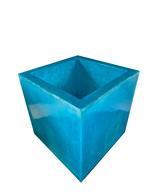 Schitterende ijs blauwe glasvezel design plantenbak, Overige materialen, Gebruikt, Minder dan 60 cm, Vierkant