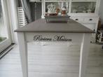 Mooie landelijke tafel 1.50m met tekst Riviera Maison zgan, Huis en Inrichting, Tafels | Eettafels, 50 tot 100 cm, 100 tot 150 cm