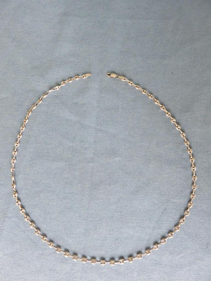 Halsketting in 925 zilver met schakels - 20e eeuw, Sieraden, Tassen en Uiterlijk, Kettingen, Zo goed als nieuw, Zilver, Zilver