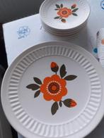 Vintage Flora Keramiek Gouda Holland Gebaksbordjes, Gebruikt, Ophalen of Verzenden, Bord(en), Overige stijlen