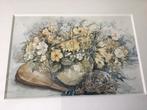 Voorjaarsbloemen door Coraline Bäcker ‘89 in mooie lijst, Antiek en Kunst, Ophalen of Verzenden