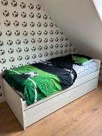 Eenpersoonsbed met uitschuifbed, Huis en Inrichting, Ophalen, 90 cm, Eenpersoons, Wit