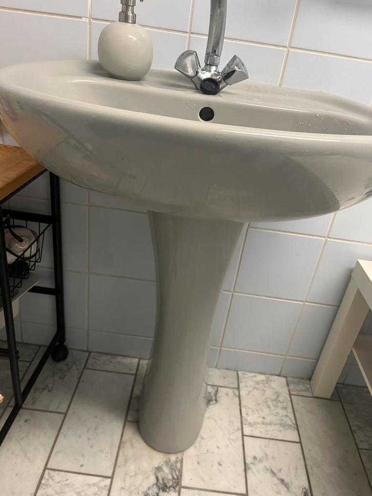 vintage wastafel lavabo - zuil - wc - bidet 70er, Doe-het-zelf en Verbouw, Sanitair, Gebruikt, Toilet, Glas, Ophalen