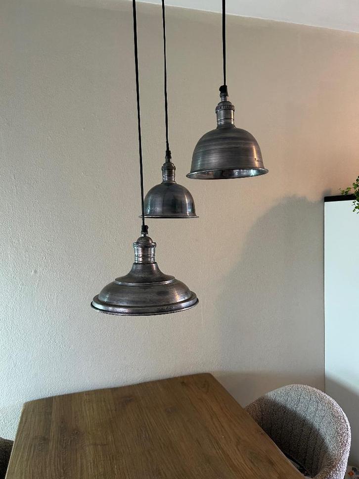 Te koop drie mooie Riviera Maison hanglampen, Huis en Inrichting, Lampen | Hanglampen, Zo goed als nieuw, 75 cm of meer, Metaal