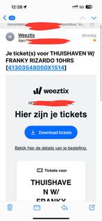 3x Franky Rizardo thuishaven 10 hours, Tickets en Kaartjes, Drie personen of meer