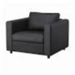 Fauteuil Ikea Vimle Grann/Bomstad Zwart echt leer, Nieuw, Minder dan 75 cm, Modern, Leer