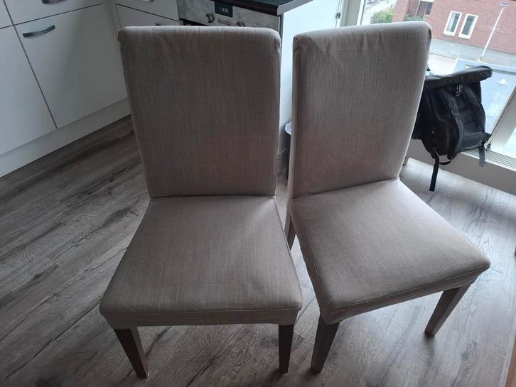 Ikea Henriksdal Eetkamerstoelen - 4 stuks, Huis en Inrichting, Stoelen, Gebruikt, Vier, Grijs, Ophalen