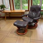 Stressles verstelbare relax fauteuil met hocker relaxstoel, Ophalen, Stressles, Leer, Zo goed als nieuw