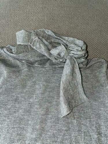 Bengh 146 152 zilver zilveren glitter shirt strikshirt lurex, Verzenden, Zo goed als nieuw, Meisje, Shirt of Longsleeve