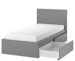 Malm 1-persoons bedframe met lades, Ophalen, 90 cm, Eenpersoons, Zo goed als nieuw