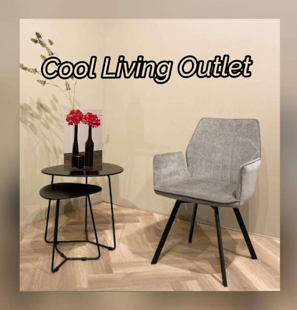 Livingfurn stoel Louise Grijs Draaibaar met €49,= korting, Huis en Inrichting, Stoelen, Ophalen, Nieuw, Stof, Grijs