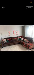 Bruine Velvet Hoekbank, Ophalen, Hoekbank, 300 cm of meer, Zo goed als nieuw