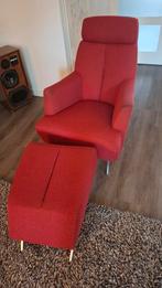 Rode fauteuil van Xooon. Incl voetenbankje., Ophalen, Gebruikt, 75 tot 100 cm, Stof