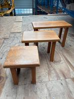Vintage Nesttafels - Hout - Set van 3, Ophalen, Minder dan 45 cm, Minder dan 55 cm, Gebruikt
