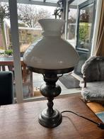 Antieke Tinnen Gaslamp met Glazen Kap, Antiek en Kunst, Ophalen