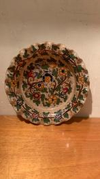 Vintage schaal majolica aardewerk Benedetti Gubbio bloemen, Ophalen of Verzenden
