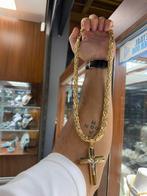 Prachtige 14 karaats gouden koningsketting met kruis, Sieraden, Tassen en Uiterlijk, Kettingen, Ophalen of Verzenden, Nieuw, Goud
