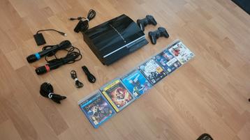 Playstation 3 40GB met 9 Games , 2 controllers, 2 microfoons beschikbaar voor biedingen