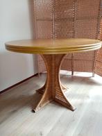 ronde eettafel met rotan tafelpoot, Huis en Inrichting, Tafels | Eettafels, Ophalen, Gebruikt, Rond, Vier personen