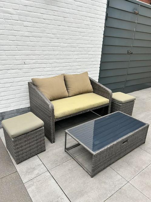 Lounge set tuin compact, Tuin en Terras, Tuinsets en Loungesets, Gebruikt, Loungeset, 4 zitplaatsen, Ophalen
