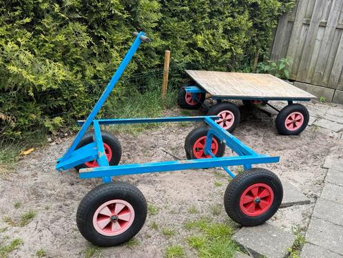 2x bolderkar / hand trek wagen / platte kar, Caravans en Kamperen, Bolderkarren, Ophalen of Verzenden