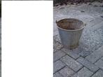 Oude zinken emmer., Tuin en Terras, Bloembakken en Plantenbakken, Gebruikt, Minder dan 30 cm, Minder dan 60 cm, Rond