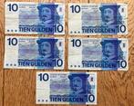 5 x 10 gulden Frans Hals (1968) Bulls Eye, Postzegels en Munten, Bankbiljetten | Nederland, Ophalen, 10 gulden, Setje
