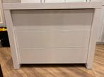 Hoogglans Witte Commode - Ladekast met 3 Lades, Ophalen, Kunststof, 100 tot 150 cm, Zo goed als nieuw