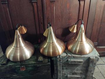 3 Biljart Lampen - Koper Look beschikbaar voor biedingen