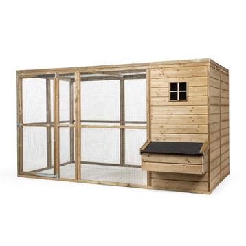 Houten kippenren met nachthok of sluis beschikbaar voor biedingen