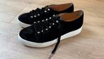 Santoni Sneakers - Zwart Fluweel - Maat 39 3/4, Zwart, Ophalen of Verzenden, Santoni, Sneakers of Gympen