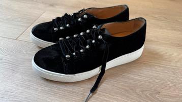 Santoni Sneakers - Zwart Fluweel - Maat 39 3/4 beschikbaar voor biedingen