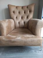 Nubuck leder fauteuil, Ophalen, Zo goed als nieuw, Minder dan 75 cm, 50 tot 75 cm